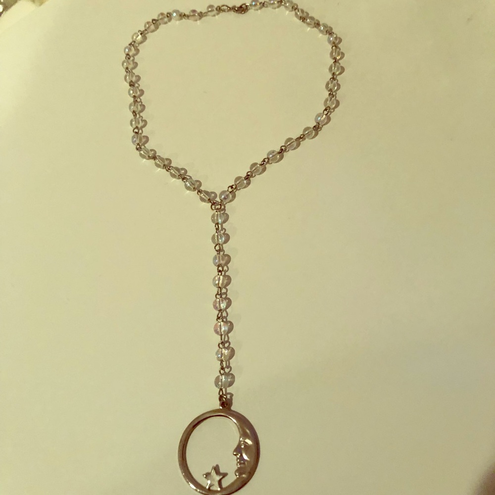 Adorable shiny moon hippie necklace